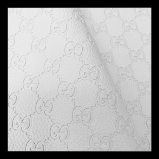Premium Quality Leather Design Pattern GG White image 0